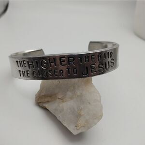 The higher the hair the closer to God religious gift idea‎ for her bracelet